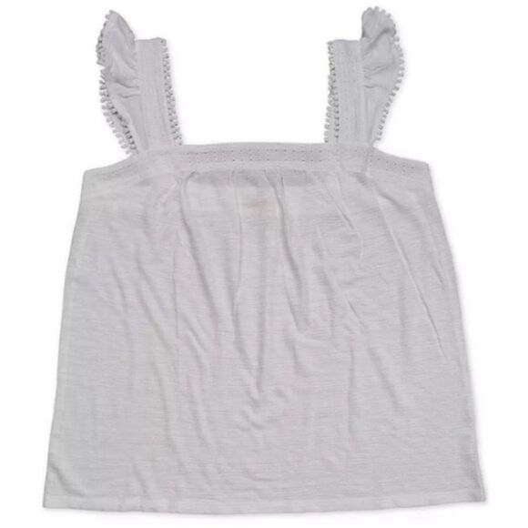 Style & Co Tank Top Large White Women's Cotton‎ Pointelle NEW - Picture 7 of 7